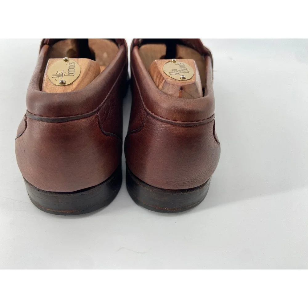 Allen Edmonds Loafers Men 9.5 EEE Brown Ivanhoe Woven Penny Classic Dress Shoes